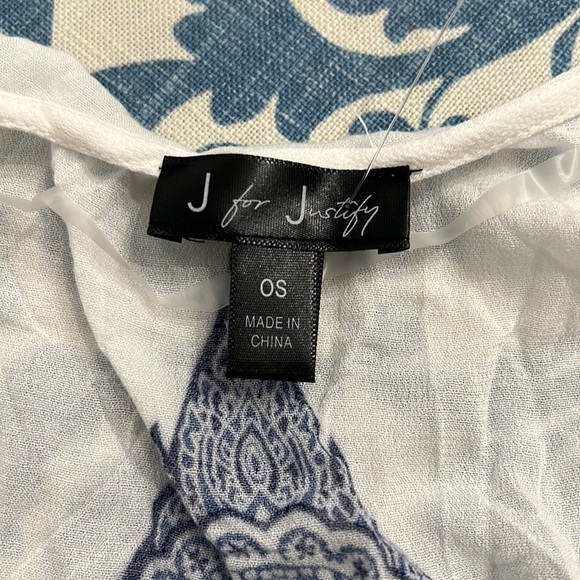 One size Cover Up Summer Blue/White Design - Picture 6 of 6